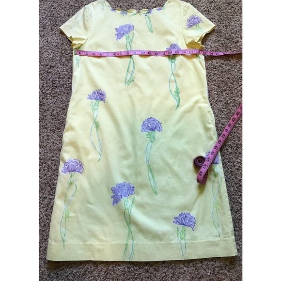 Lilly Pulitzer White Label RARE - Solid Yellow Dress w/ Purple Flowers - Size 8 - Picture 7 of 7